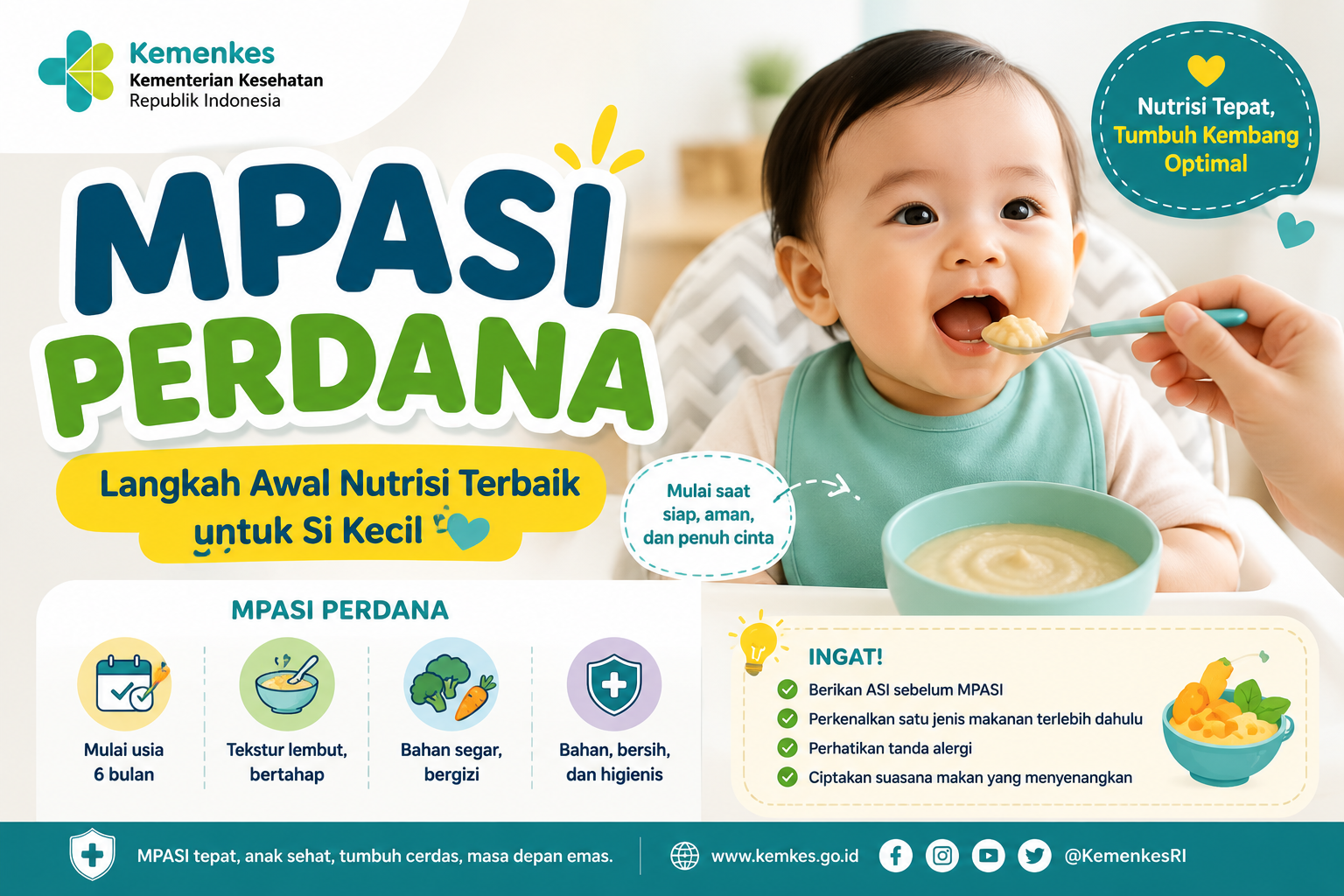 RESEP MPASI 6 BULAN PERTAMA ALA KEMENKES | NAIK BB DAN CEGAH STUNTING